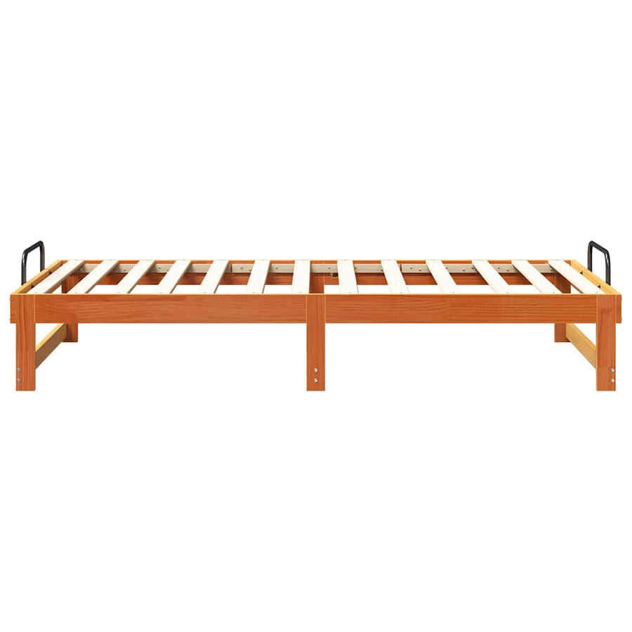 Bedframe met Draaghandvatten Bruin 90 x 200 cm