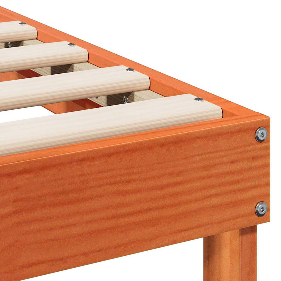 Bedframe met Draaghandvatten Bruin 80 x 200 cm