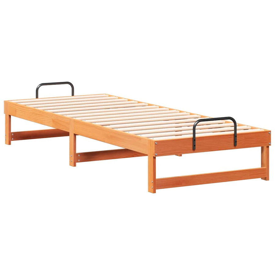 Bedframe met Draaghandvatten Bruin 80 x 200 cm