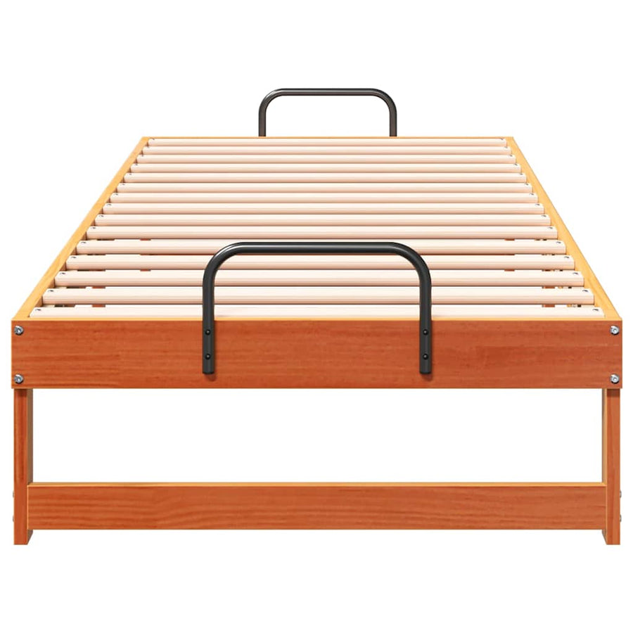 Bedframe met Draaghandvatten Bruin 80 x 200 cm