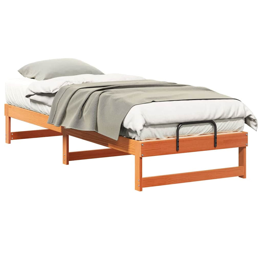 Bedframe met Draaghandvatten Bruin 80 x 200 cm
