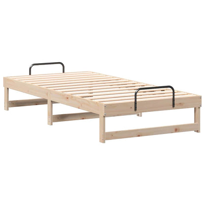 Bedframe met Draaghandvatten Bruin 90 x 190 cm
