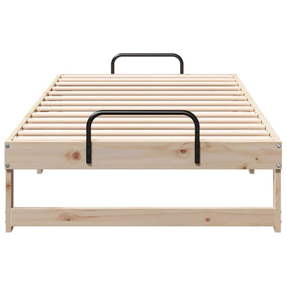 Bedframe met Draaghandvatten Bruin 90 x 190 cm