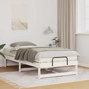 Bedframe massief grenenhout 90x190 cm wit