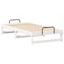 Bedframe met Draaghandvatten Wit 90 x 190 cm Massief grenenhout