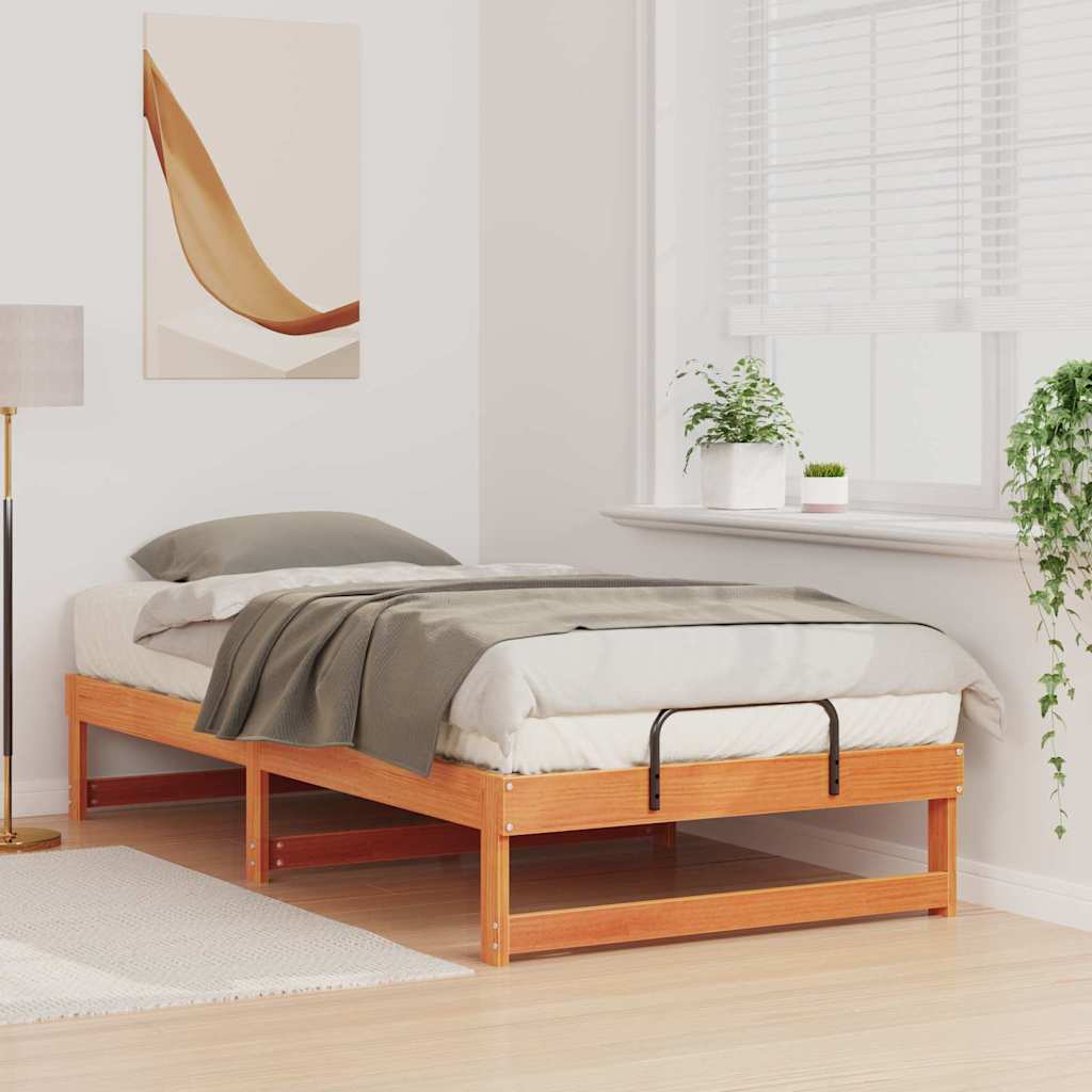 Bedframe met Draaghandvatten Bruin 90 x 190 cm