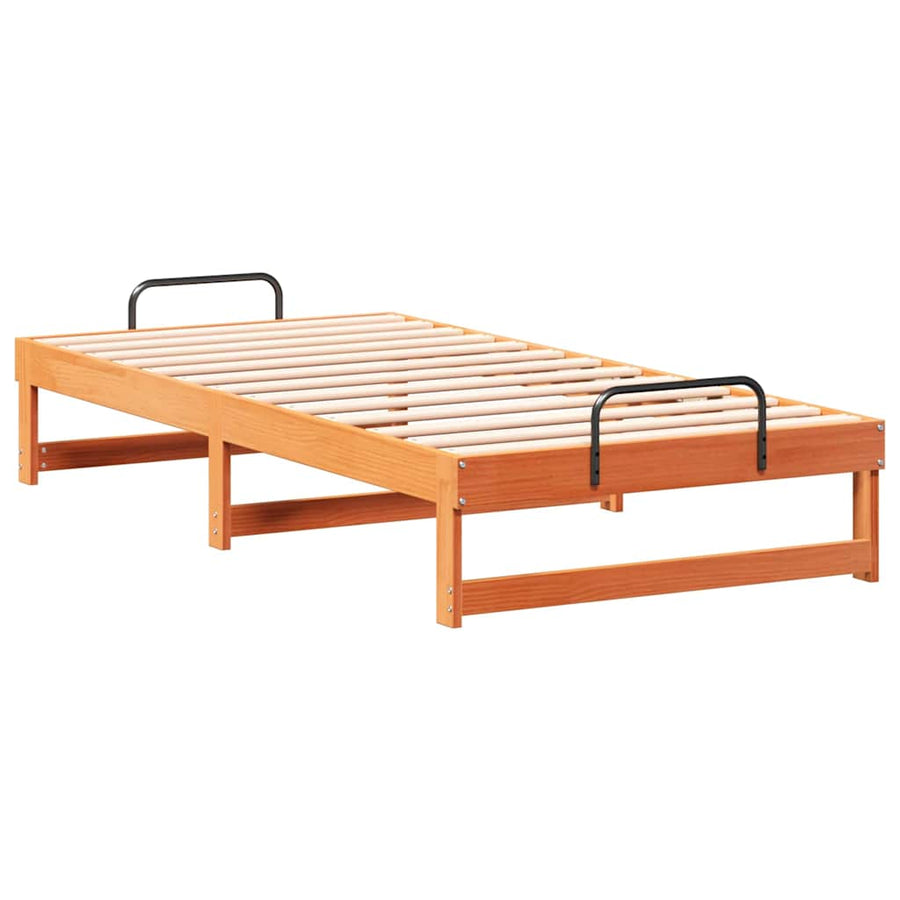 Bedframe met Draaghandvatten Bruin 90 x 190 cm
