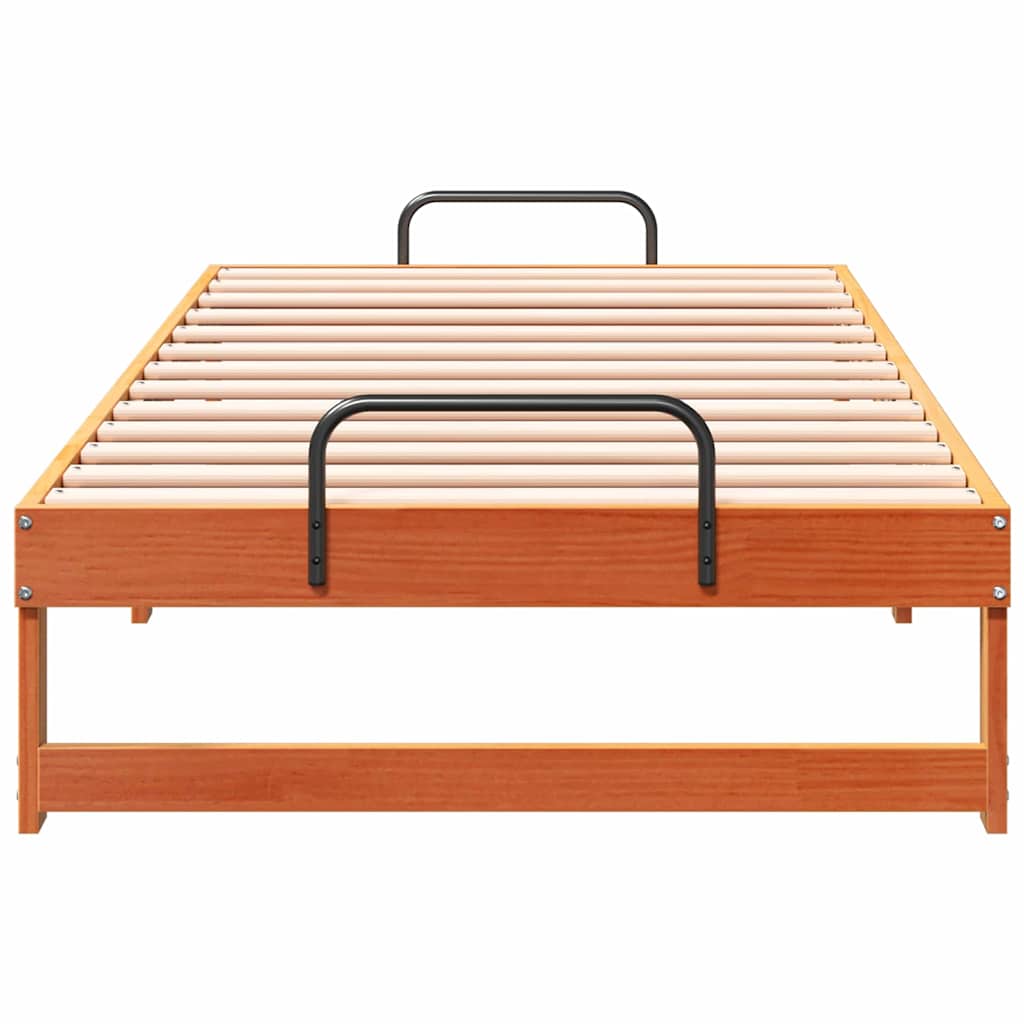 Bedframe met Draaghandvatten Bruin 90 x 190 cm