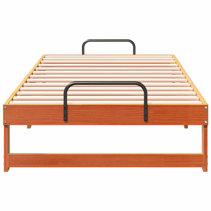 Bedframe met Draaghandvatten Bruin 90 x 190 cm