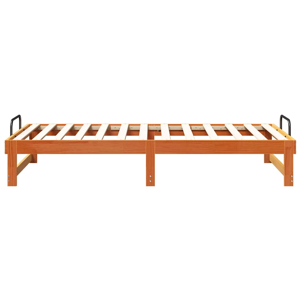 Bedframe met Draaghandvatten Bruin 90 x 190 cm