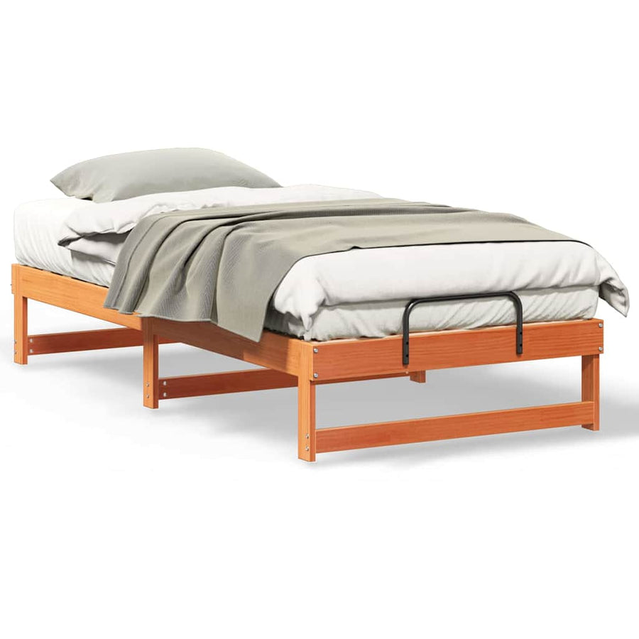 Bedframe met Draaghandvatten Bruin 90 x 190 cm