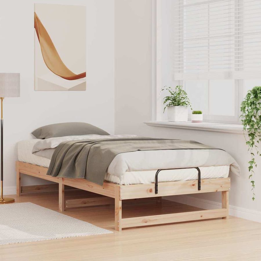 Bedframe met Draaghandvatten Bruin 75 x 190 cm
