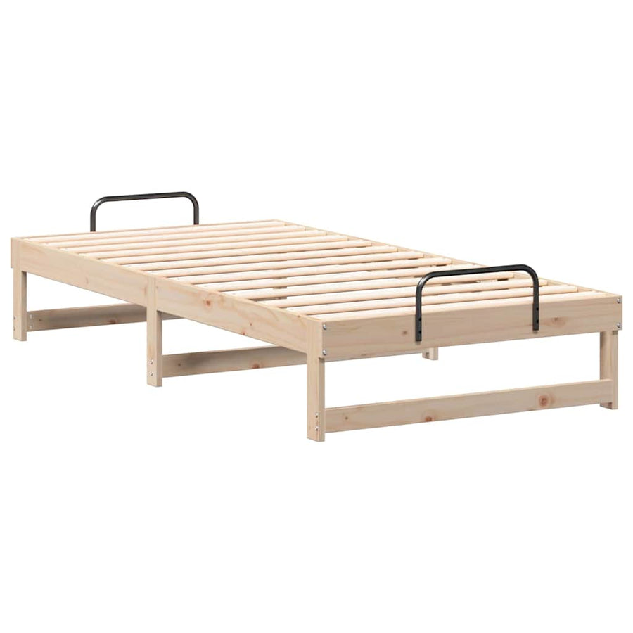 Bedframe met Draaghandvatten Bruin 75 x 190 cm