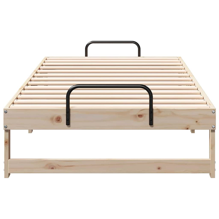 Bedframe met Draaghandvatten Bruin 75 x 190 cm