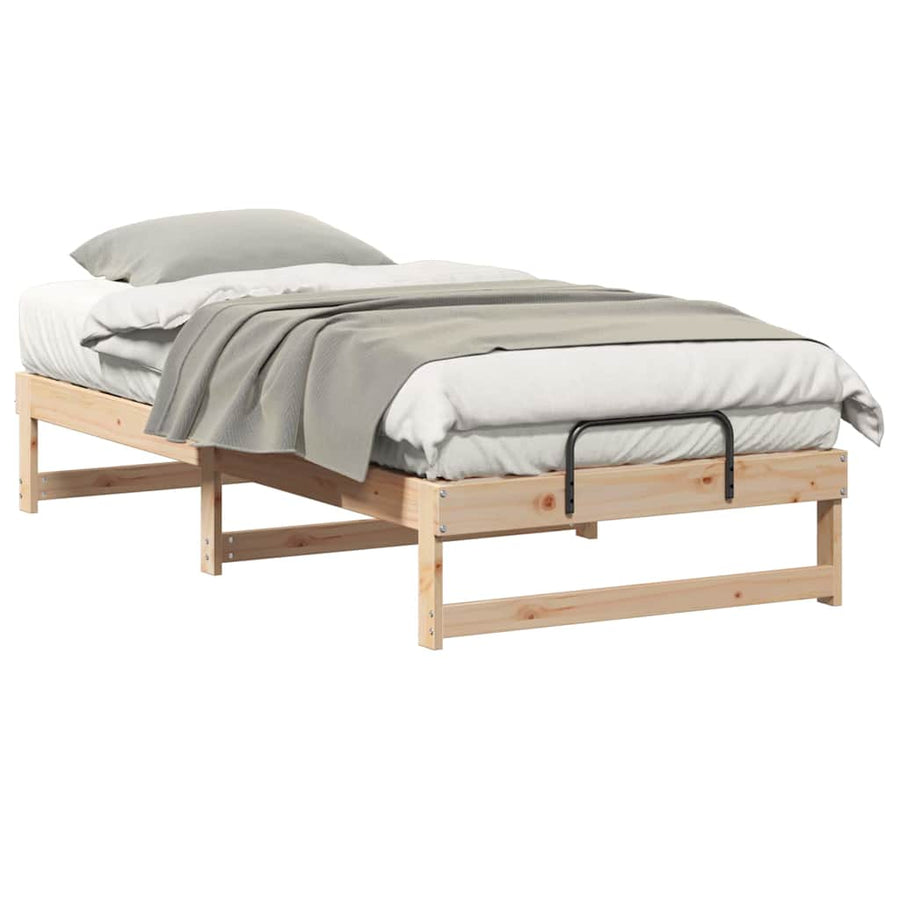 Bedframe met Draaghandvatten Bruin 75 x 190 cm
