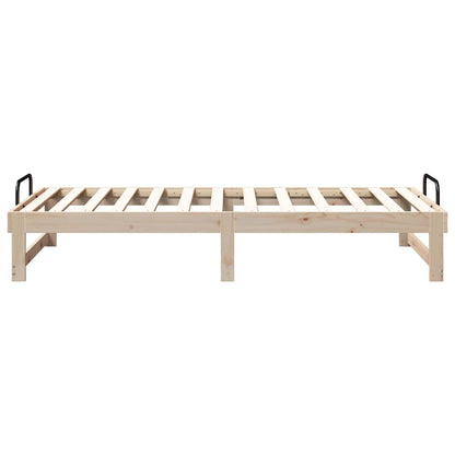 Bedframe met Draaghandvatten Bruin 75 x 190 cm