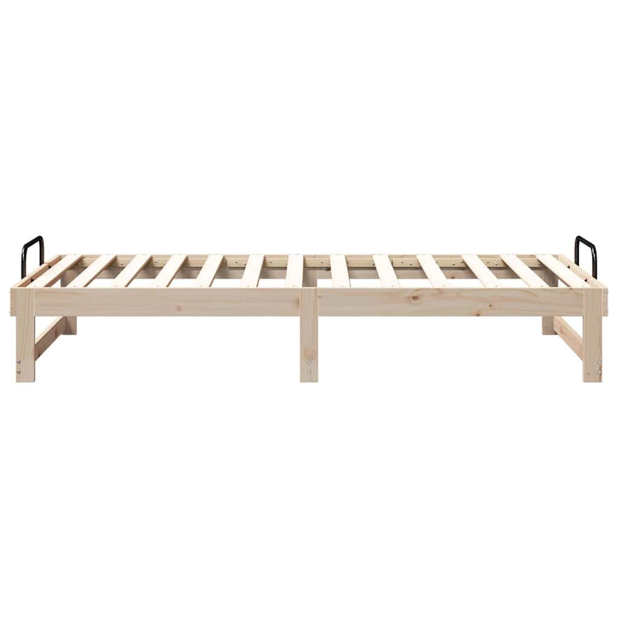 Bedframe met Draaghandvatten Bruin 75 x 190 cm