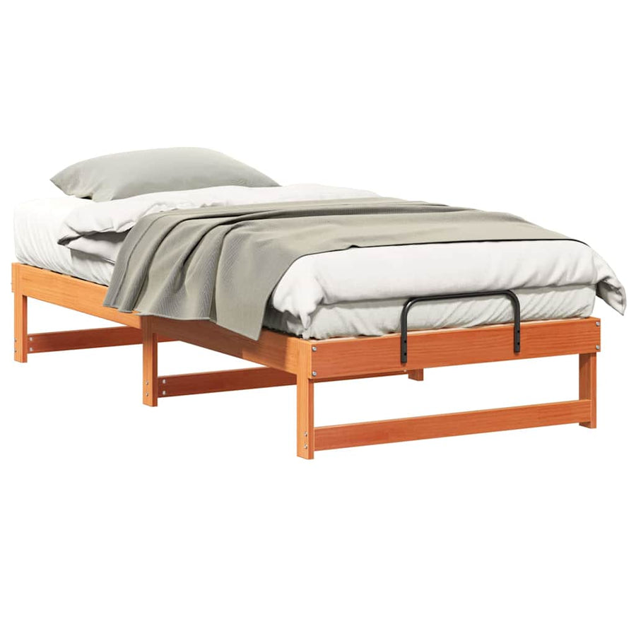Bedframe met Draaghandvatten Bruin 75 x 190 cm
