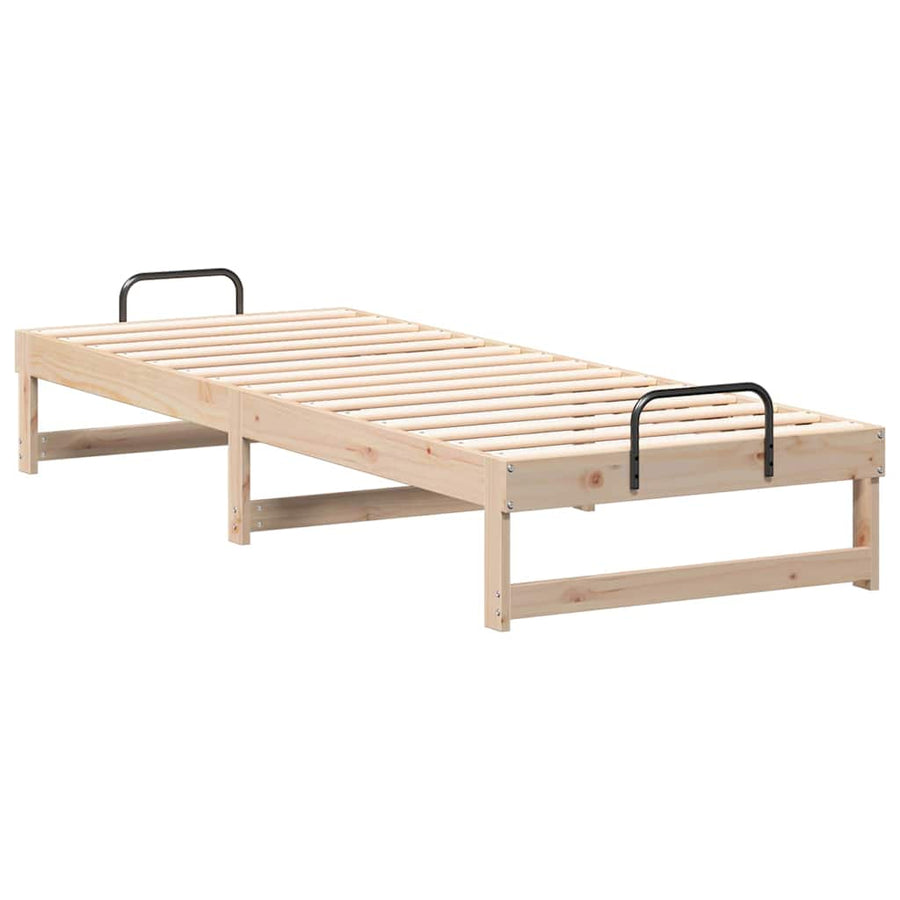 Bedframe met Draaghandvatten Bruin 80 x 210 cm