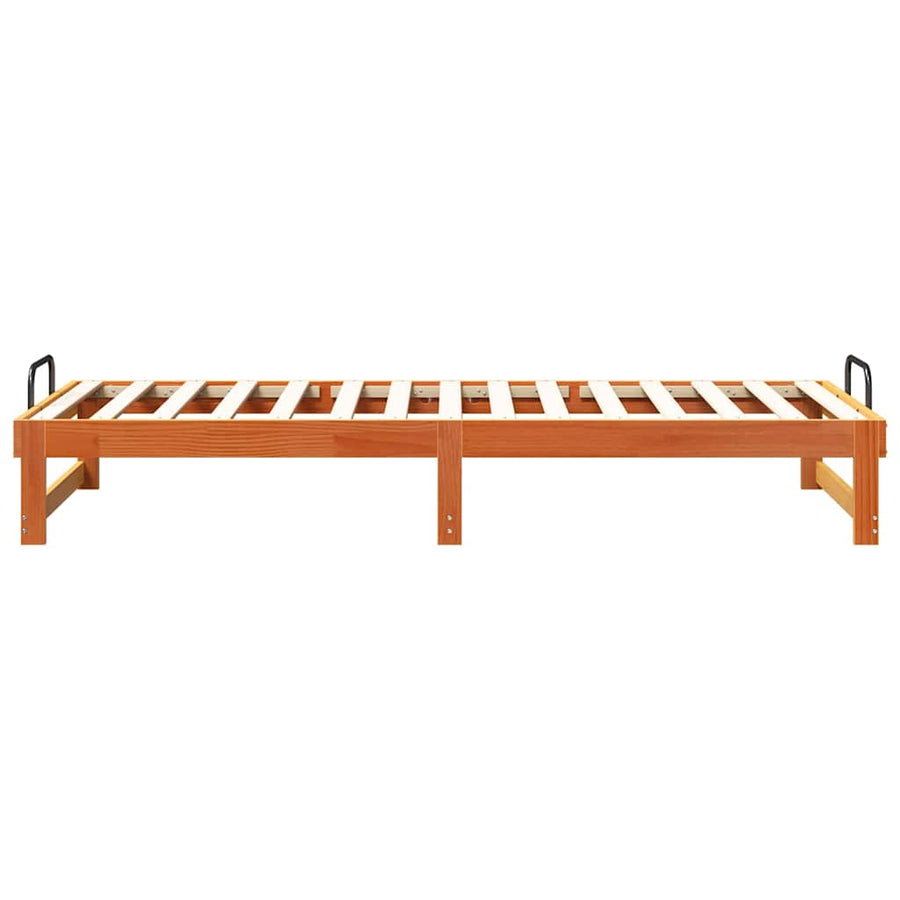 Bedframe met Draaghandvatten Bruin 80 x 210 cm