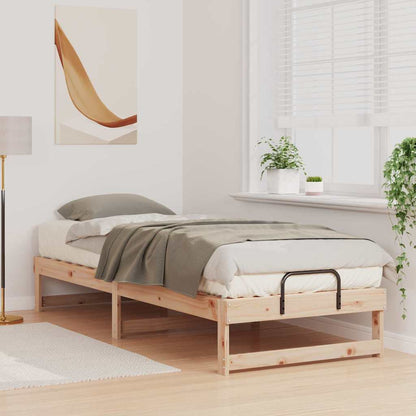 Bedframe met Draaghandvatten Bruin 90 x 210 cm