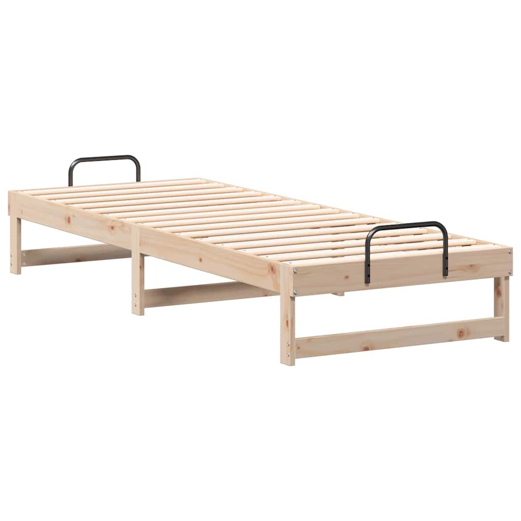 Bedframe met Draaghandvatten Bruin 90 x 210 cm