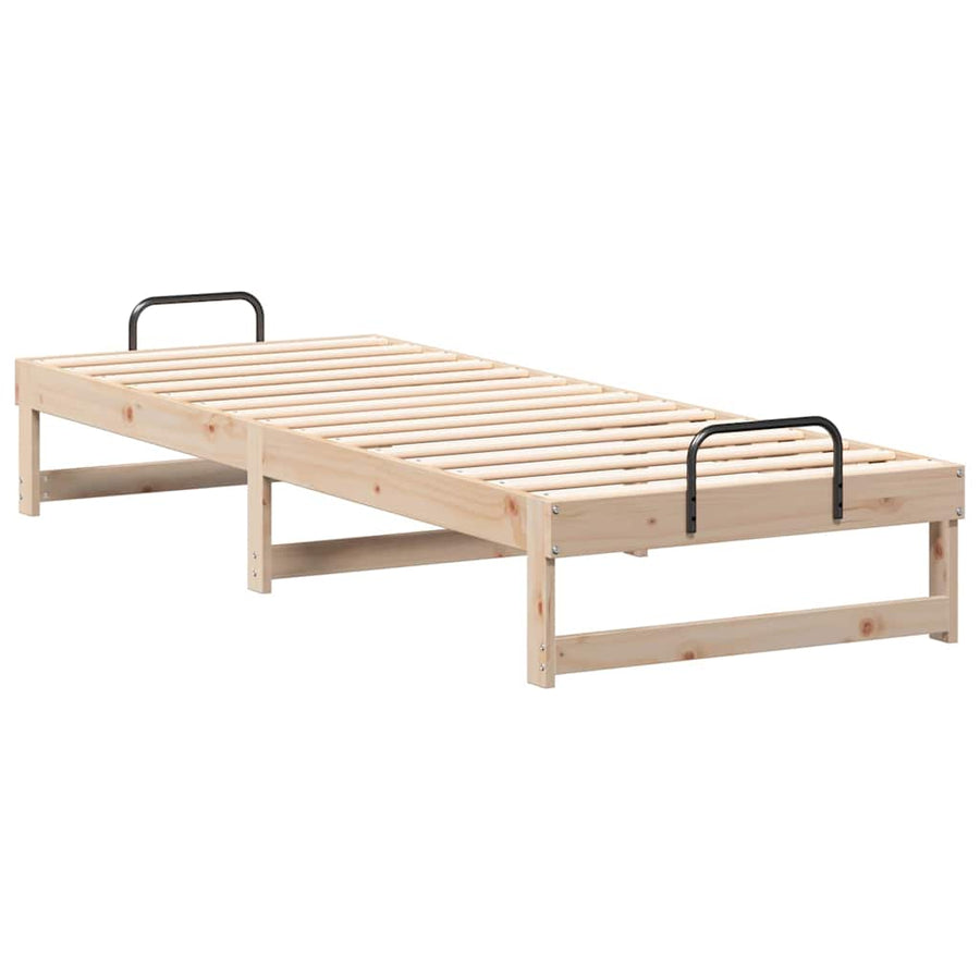 Bedframe met Draaghandvatten Bruin 90 x 210 cm