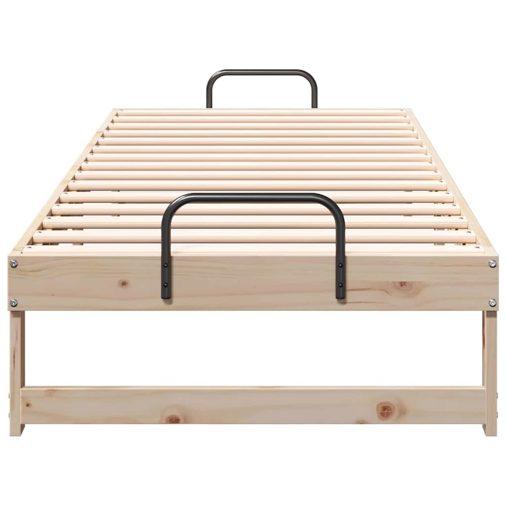 Bedframe met Draaghandvatten Bruin 90 x 210 cm
