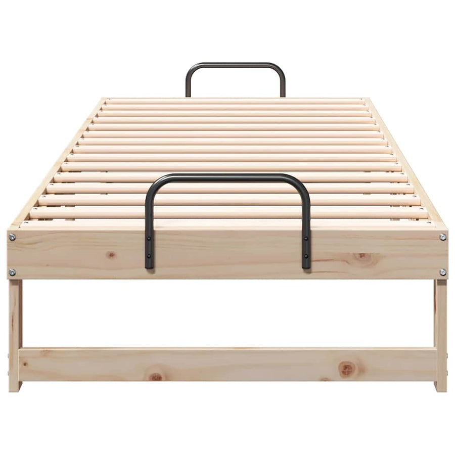 Bedframe met Draaghandvatten Bruin 90 x 210 cm