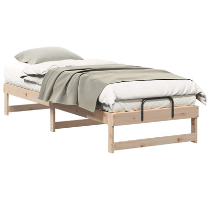Bedframe met Draaghandvatten Bruin 90 x 210 cm