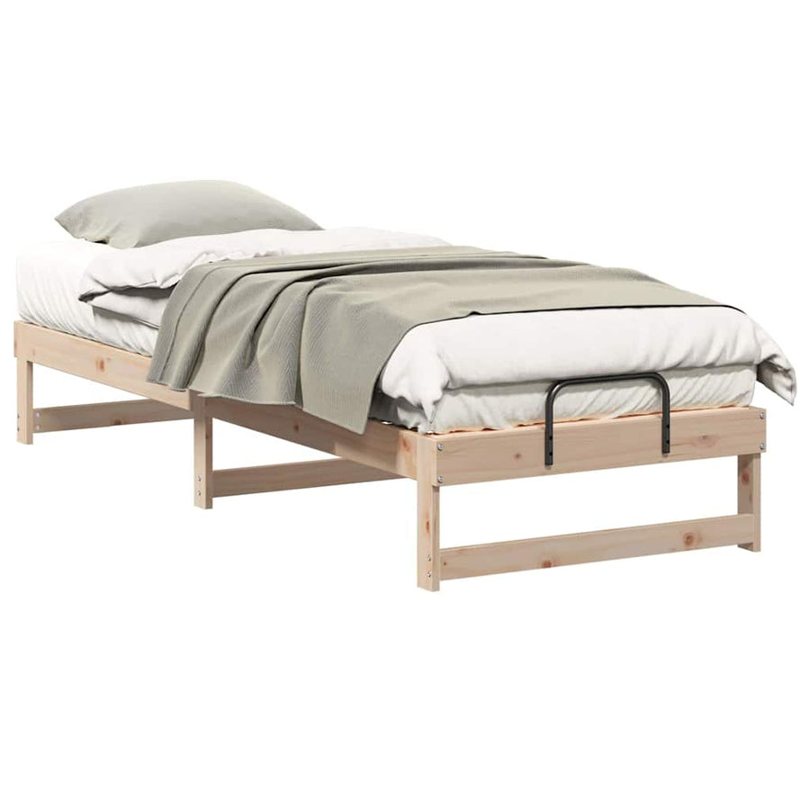 Bedframe met Draaghandvatten Bruin 90 x 210 cm