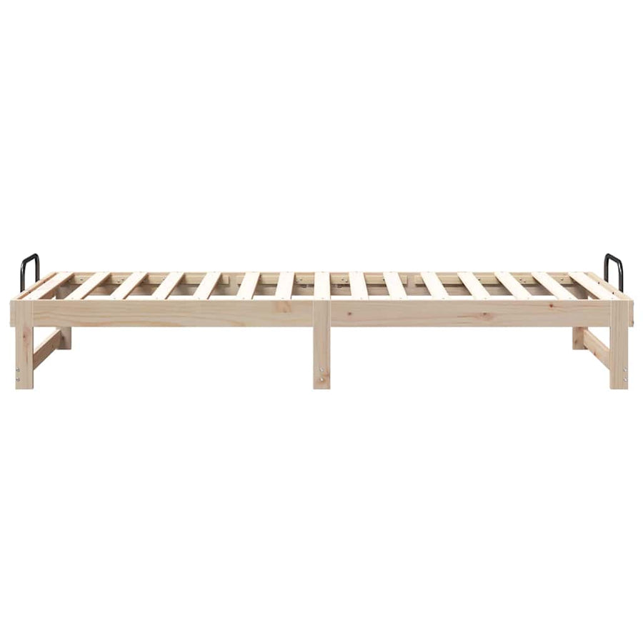 Bedframe met Draaghandvatten Bruin 90 x 210 cm