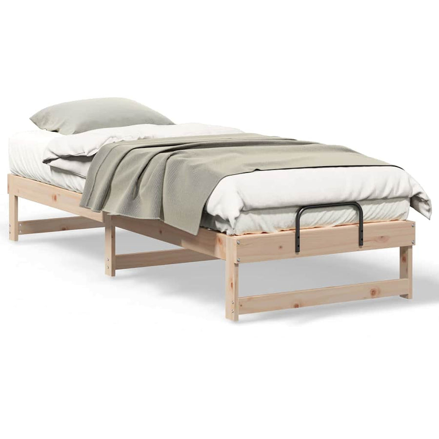Bedframe met Draaghandvatten Bruin 90 x 210 cm