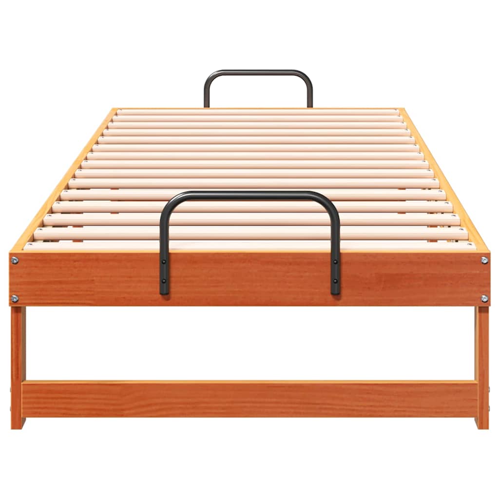 Bedframe met Draaghandvatten Bruin 90 x 210 cm