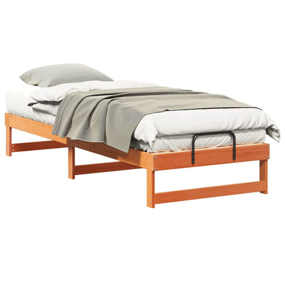 Bedframe met Draaghandvatten Bruin 90 x 210 cm