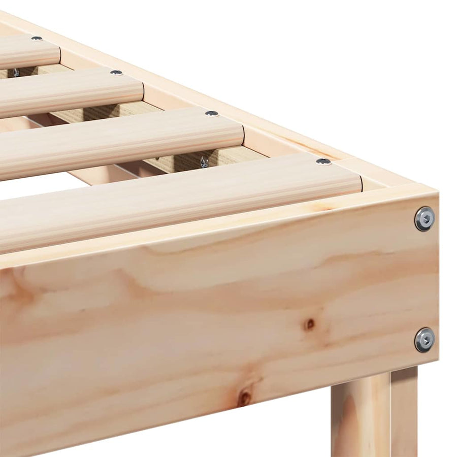 Bedframe met Draaghandvatten Bruin 100 x 210 cm