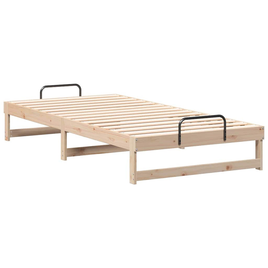 Bedframe met Draaghandvatten Bruin 100 x 210 cm