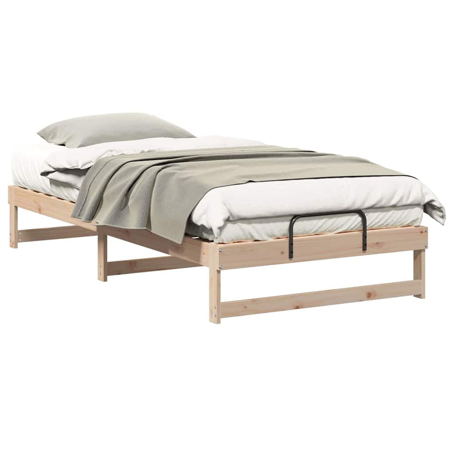 Bedframe met Draaghandvatten Bruin 100 x 210 cm