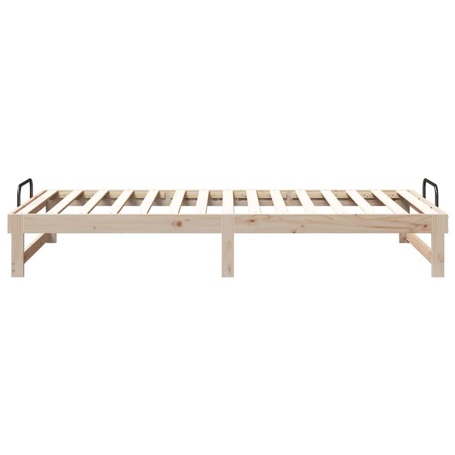 Bedframe met Draaghandvatten Bruin 100 x 210 cm