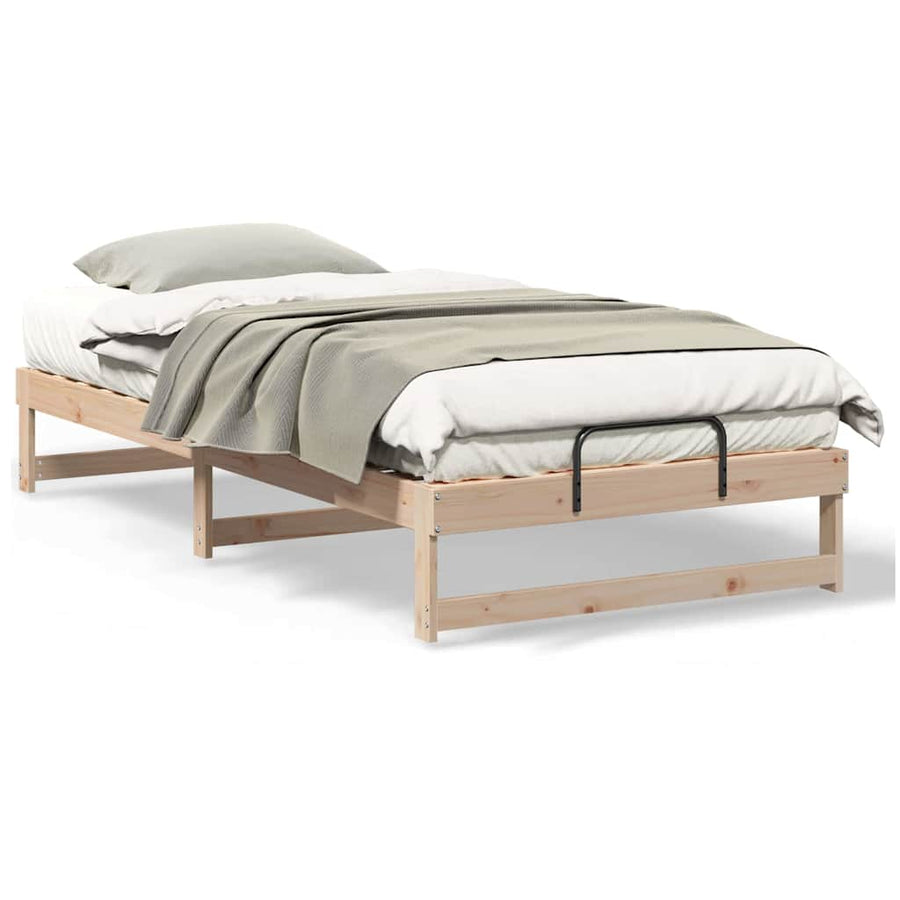 Bedframe met Draaghandvatten Bruin 100 x 210 cm