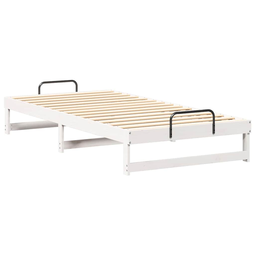 Bedframe met Draaghandvatten Wit 100 x 210 cm
