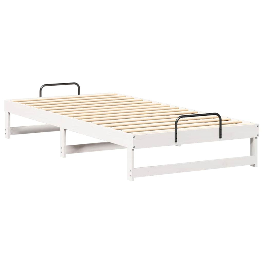 Bedframe met Draaghandvatten Wit 100 x 210 cm