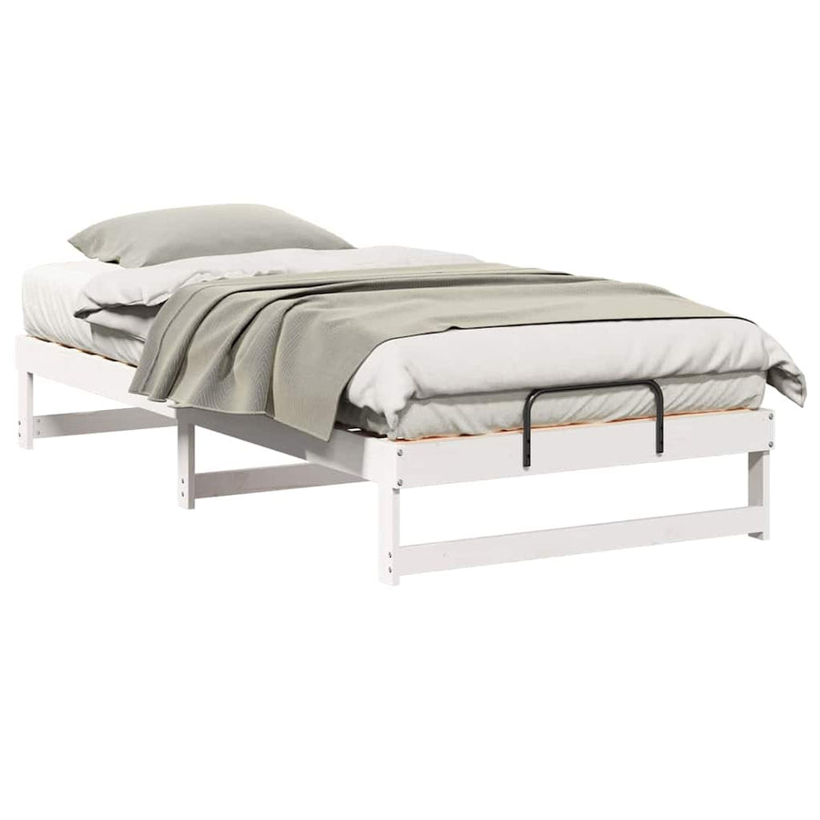 Bedframe met Draaghandvatten Wit 100 x 210 cm