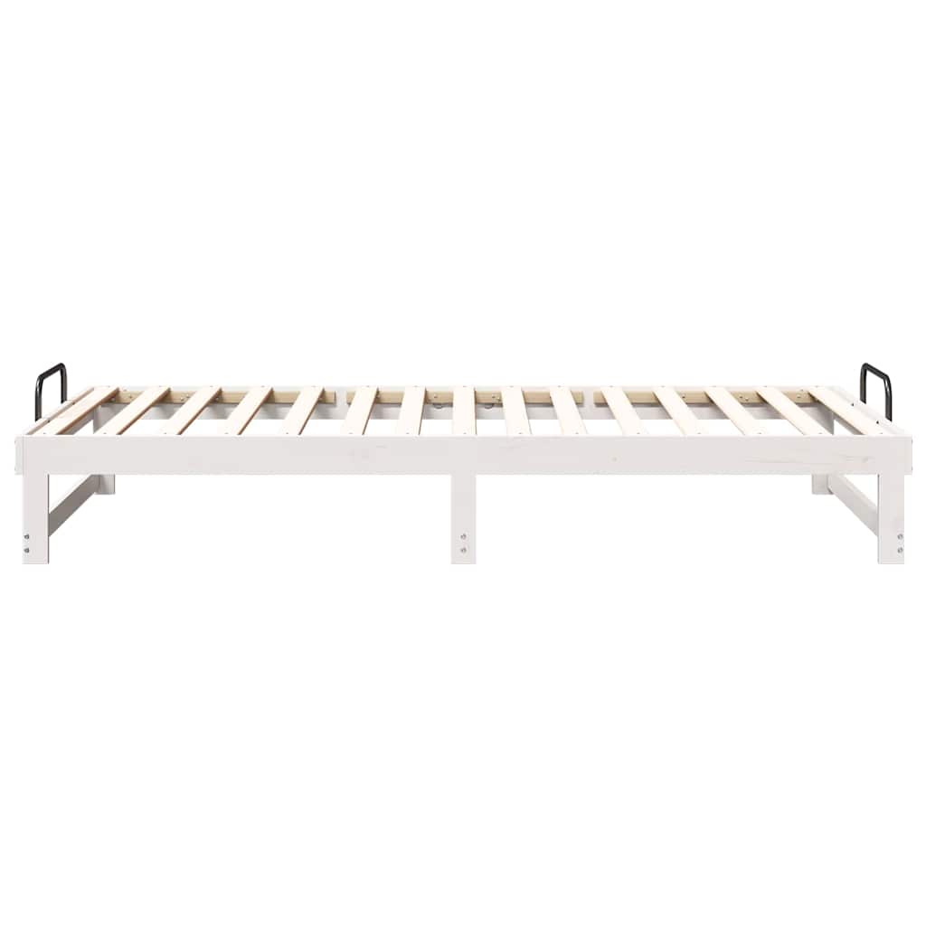 Bedframe met Draaghandvatten Wit 100 x 210 cm