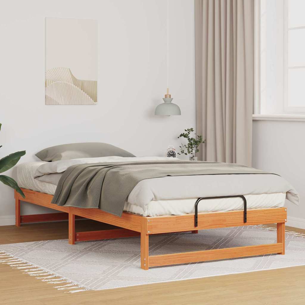 Bedframe met Draaghandvatten Bruin 100 x 210 cm