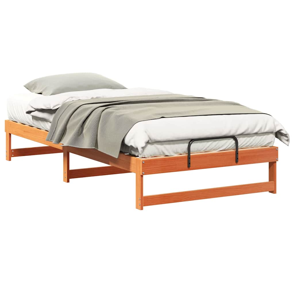 Bedframe met Draaghandvatten Bruin 100 x 210 cm
