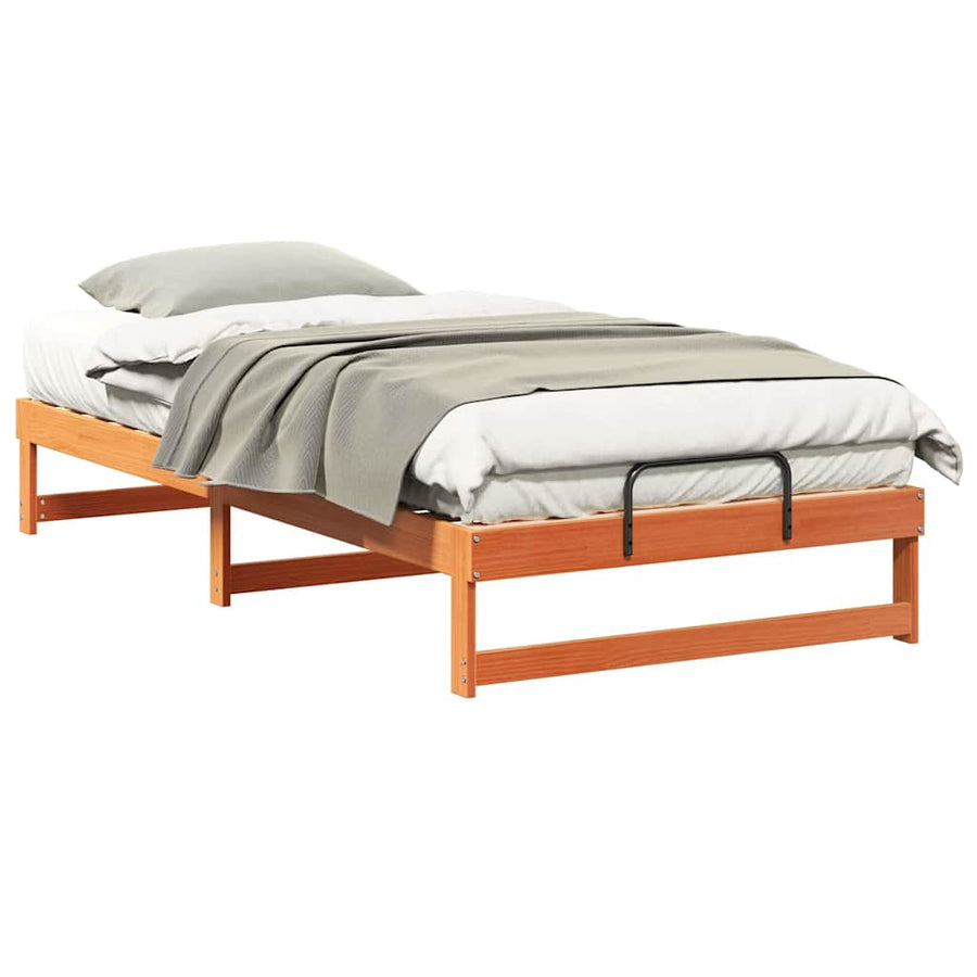 Bedframe met Draaghandvatten Bruin 100 x 210 cm