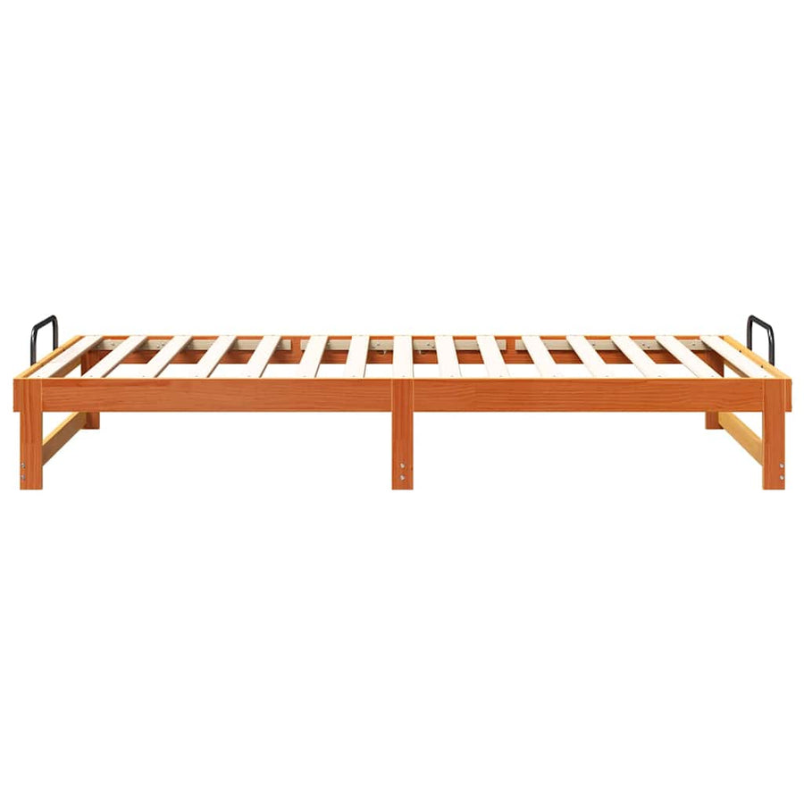 Bedframe met Draaghandvatten Bruin 100 x 210 cm