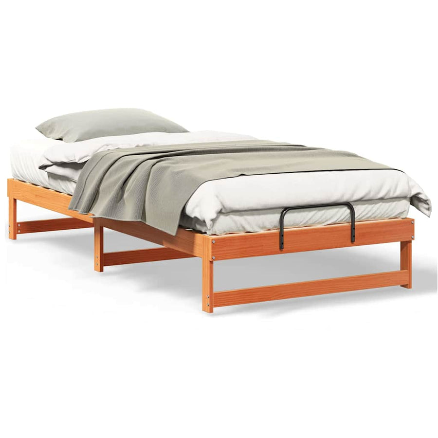 Bedframe met Draaghandvatten Bruin 100 x 210 cm