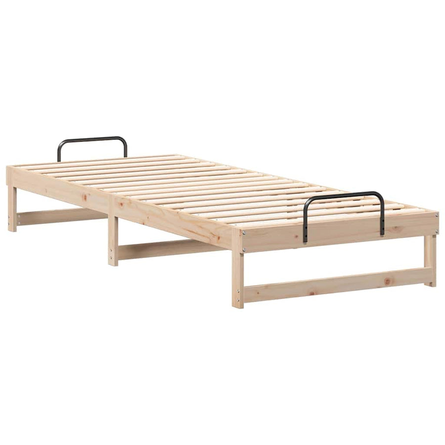 Bedframe met Draaghandvatten Bruin 80 x 220 cm